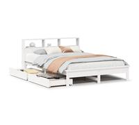 Bookcase Bed without Mattress Home Bed Frame Bed Base Solid Wood Pine vidaXL