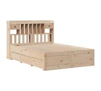 Bookcase Bed without Mattress Home Bed Frame Bed Base Solid Wood Pine vidaXL
