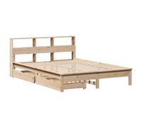 Bookcase Bed without Mattress Home Bed Frame Bed Base Solid Wood Pine vidaXL