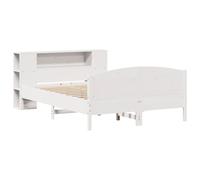 vidaXL Bookcase Bed without Mattress Bed Base White 135x190cm Solid Wood Pine