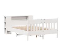 vidaXL Bookcase Bed without Mattress Bed Base White 140x190cm Solid Wood Pine