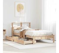 vidaXL Bookcase Bed Without Mattress 75X190 cm Small Single Solid Wood Pine, Brown