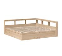 Bookcase Bed without Mattress Solid Wood Pine Bed Base Single Bed vidaXL
