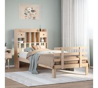 Bookcase Bed Without Mattress Super King Solid Wood Pine