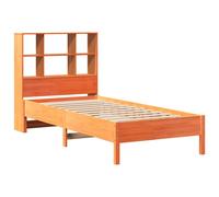 Bookcase Bed without Mattress Wax Brown 100x200 cm Solid Wood Pine vidaXL