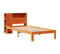 Bookcase Bed without Mattress Wax Brown 100x200cm Solid Wood Pine vidaXL