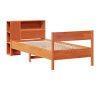 Bookcase Bed without Mattress Wax Brown 100x200cm Solid Wood Pine vidaXL