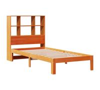 Bookcase Bed without Mattress Wax Brown 100x200cm Solid Wood Pine vidaXL
