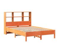Bookcase Bed without Mattress Wax Brown 140x190 cm Solid Wood Pine vidaXL