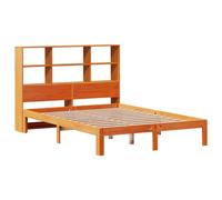 Bookcase Bed without Mattress Wax Brown 140x200cm Solid Wood Pine vidaXL