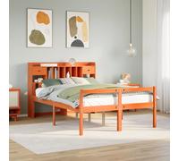 vidaXL Bookcase Bed Without Mattress Wax Brown 150X200 cm King Size Solid Wood Pine, Brown