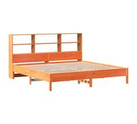 Bookcase Bed without Mattress Wax Brown 200x200cm Solid Wood Pine vidaXL