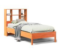 Bookcase Bed without Mattress Wax Brown 75x190 cm vidaXL