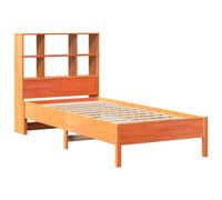 Bookcase Bed without Mattress Wax Brown 75x190cm Solid Wood Pine vidaXL