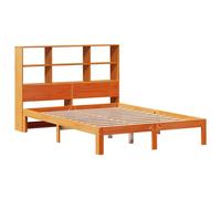 Bookcase Bed without Mattress Wax Brown Double Solid Wood Pine vidaXL