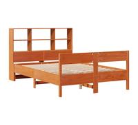 Bookcase Bed without Mattress Wax Brown King Size Solid Wood Pine vidaXL