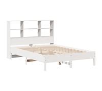 Bookcase Bed without Mattress White 140x200 cm Solid Wood Pine vidaXL