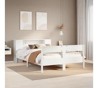 vidaXL Bookcase Bed without Mattress Bed Base White 140x200cm Solid Wood Pine