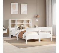 vidaXL Bookcase Bed without Mattress White 140x200cm Solid Wood Pine