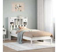 vidaXL Bookcase Bed without Mattress White 75x190 cm Small Single Solid Wood Pine