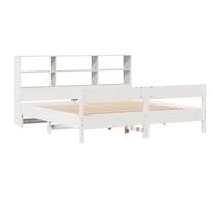 Bookcase Bed without Mattress White Super King Solid Wood Pine vidaXL