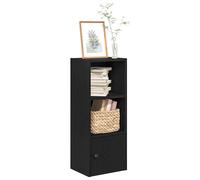 Bookcase Black Oak 31x24x77cm Engineered Wood 3-Shelf Cabinet 1-Door SpaceSaver