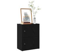Bookcase Black Oak 40x24x52 cm Engineered Wood Compact Storage Cabinet with Door