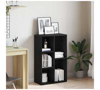 Bookcase Black Oak 50x25x80 cm Engineered Wood Display Shelf Compact Storage Pro
