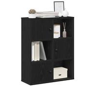 Bookcase Black Oak 60x24x76.5cm Engineered Wood Storage Cabinet Flexible forHome