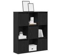 Bookcase Black Oak 89x24x101.5cm Engineered Wood 4Compartment Display Shelf Slim