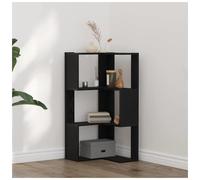 Bookcase Black Oak Engineered Wood 50x50x102cm 3-Shelf Modern Storage for Living