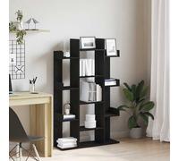 Vidaxl Bookcase Black Oak Engineered Wood Medium Minimalistic, Black