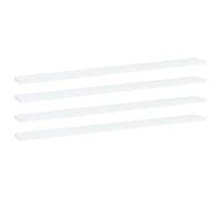 Bookcase Boards Pack of 4 White Wood Material 100 x 10 x 1.5 cm Shelf Shelf Wall Shelf Storage Tidy Living Room Office Cellar Study