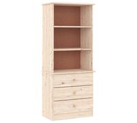 Bookcase Book Shelf Display Cabinet with Drawers ALTA Solid Wood Pine vidaXL
