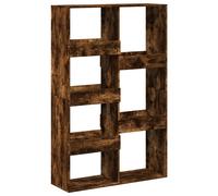 Bookcase Bookshelf Rack Storage Cabinet Smoked Oak Engineered Wood vidaXL