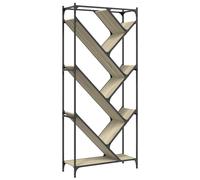 vidaXL Bookcase Bookshelf Side Cabinet Brown Oak Engineered Wood and Metal