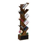 Bookcase Bookshelf Tree Media Storage Lounge Office Shelf 9 Tier 146x38x22 cm