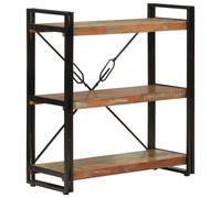 Bookcase Bookshelf Wooden Storage Rack Shelf Solid Wood Mango and Iron vidaXL