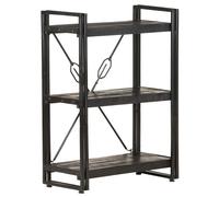 Bookcase Bookshelf Wooden Storage Rack Shelf Solid Wood Mango and Iron vidaXL