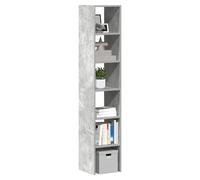 Bookcase Concrete Grey 30x30x80 cm Engineered Wood Stackable Storage Unit Tall