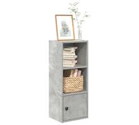 Bookcase Concrete Grey 31x24x77cm Engineered Wood Slim Storage Cabinet with Door