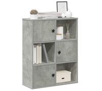 Bookcase Concrete Grey 60x24x76.5 cm Engineered Wood Storage Cabinet 2 Shelves