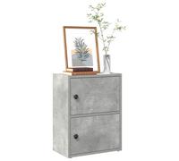 Bookcase Concrete Grey Engineered Wood 40x24x52 cm Storage Unit for Home Office