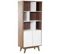 Beliani Shelving Unit Columbus 182 Cm Brown/ White