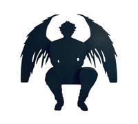 Bookcase Decoration, Black Angel Silhouette Shelf Accessories, Non-Slip Decorative Bookends, Aesthetic Room Statue for Living Room, Bedroom, Hallway, Studio