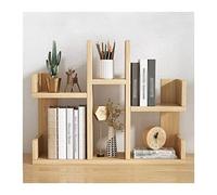 Bookcase Desktop Shelf Wood Bookshelf Office Desk Rack Display Stand Storage Organizer For Bedroom Bathroom Kitchen Dorm Decor, Log Color Book