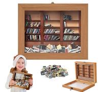Bookcase for Fears, Miniature Dollhouse Bookcase Furniture, Creative Miniature Bookcase with 200 Small Book Ornaments, Decorative Miniature Book Display, Wooden Design, Suitable for Stress Relief, 20