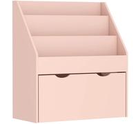 Aiyaplay Kids Bookcase W/ 3 Tier Shelves, Drawer, For Bedroom, Nursery, Pink