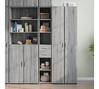 Bookcase Grey Sonoma 30x42.5x185cm Engineered Wood 2 Drawers Vertical Slim Shelf