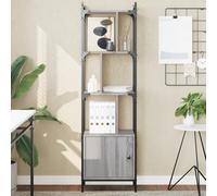 Bookcase Grey Sonoma 44.5x30x154.5cm Engineered Wood & Steel Zigzag Shelves Unit